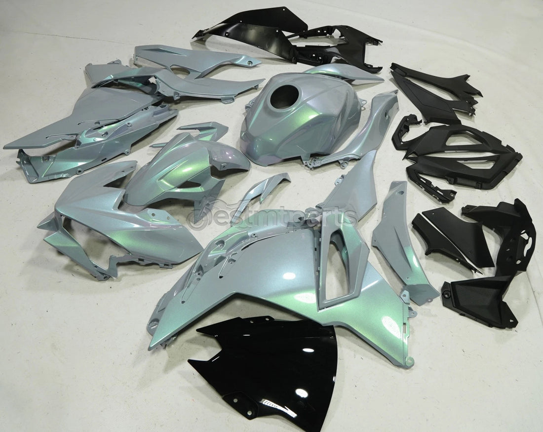 Gray Green Chameleon Fairing Kit w/Tank +Bolts For Kawasaki Ninja 500 2024-2025