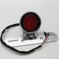 Chrome Motorcycle LED Tail Brake Light License Plate For Harley Bobber Chopper