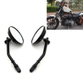 3" Black Round Rear View Side Mirrors For Harley dyna Fatboy Softail Sportster