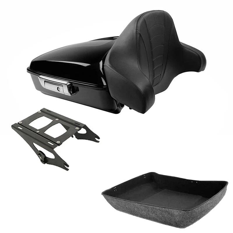 Chopped Trunk Backrest Mount Rack Fit For Harley Touring Road King Glide 2014-26
