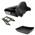 Chopped Trunk Backrest Mount Rack Fit For Harley Touring Road King Glide 2014-26