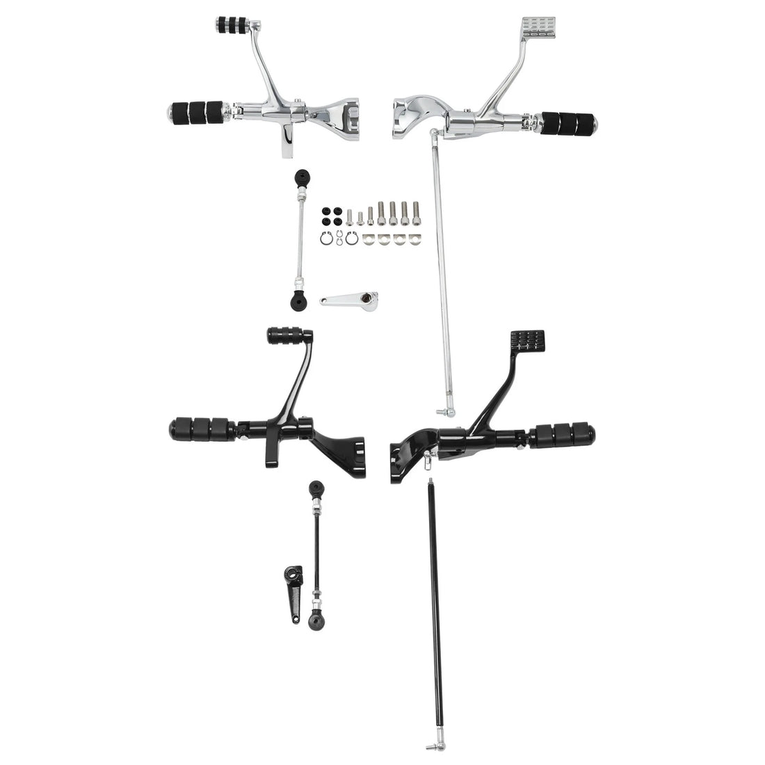 Forward Control Pegs Lever Linkage Fit For Harley Sportster 04-2013 Chrome/Black