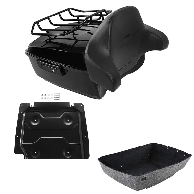 Black King Trunk Backrest Base Plate Fits For Harley Touring Street Glide 14-26