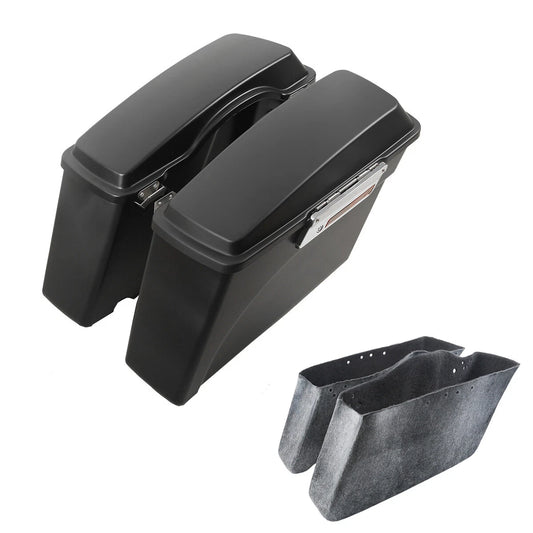 Matte Black Saddlebags Fit For Harley Softail Deluxe Heritage Fatboy 84-13 85 86
