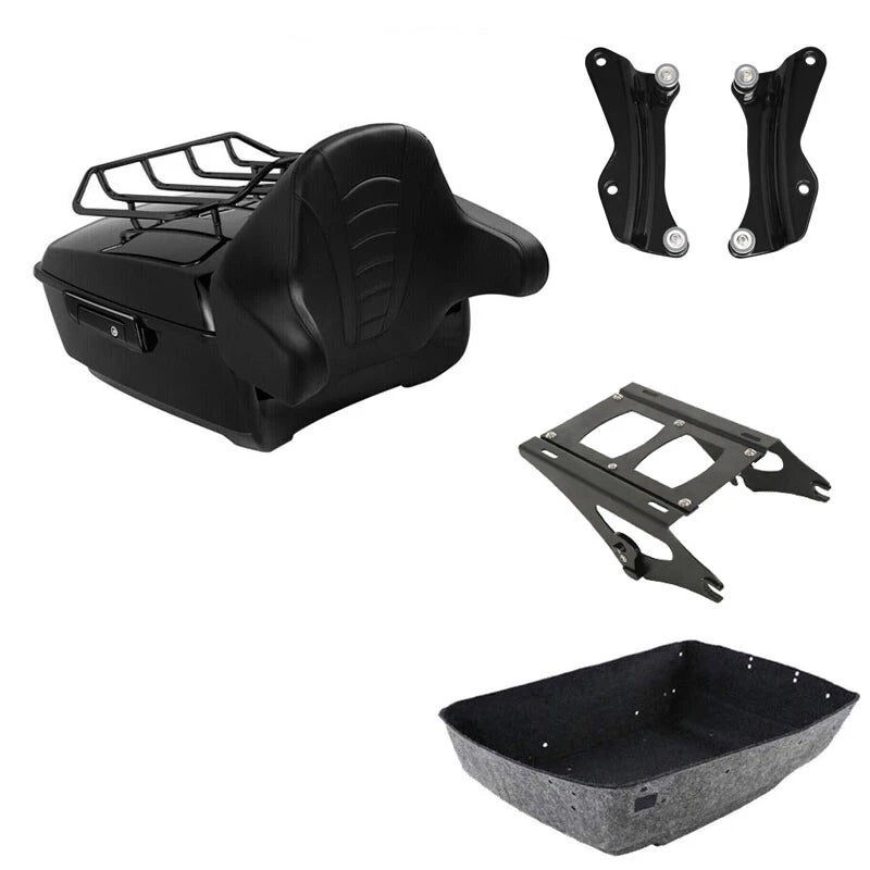 King Trunk Backrest Pad Mount Rack Docking Kit Fit For Harley Touring 2014-2026