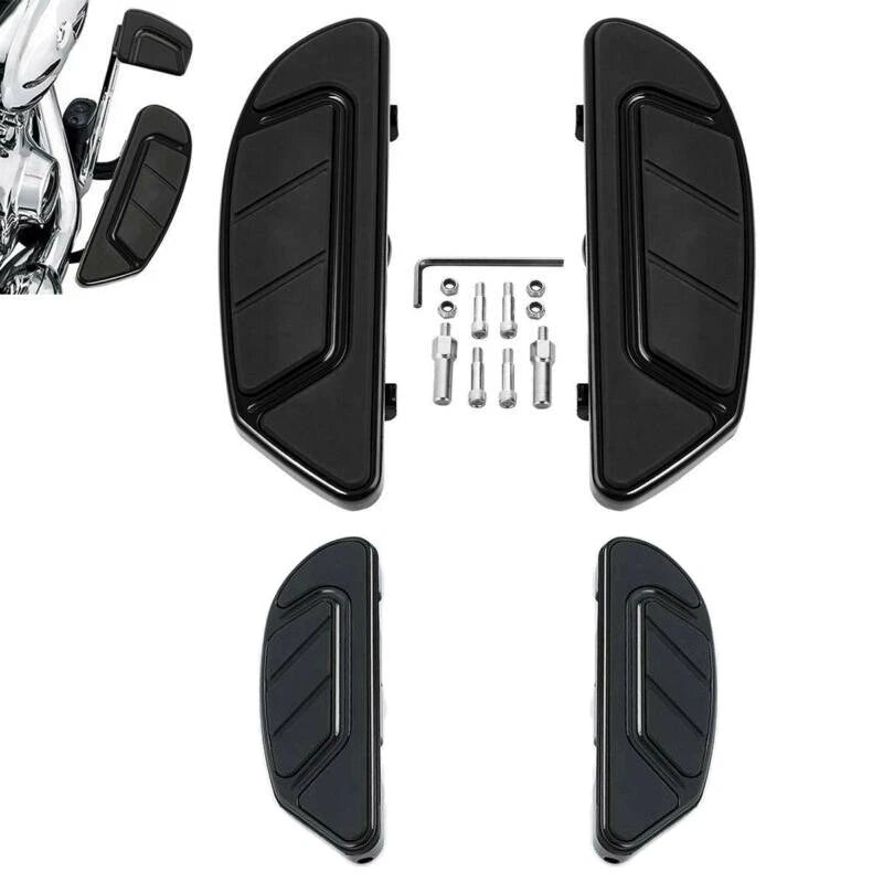 Black Driver & Passenger Floorboard Fit For Harley Touring 1986-2023 2020 2021