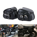 Mini Black PU Leather Luggage Bag Saddlebag Saddle Bag Pouch For Harley Honda