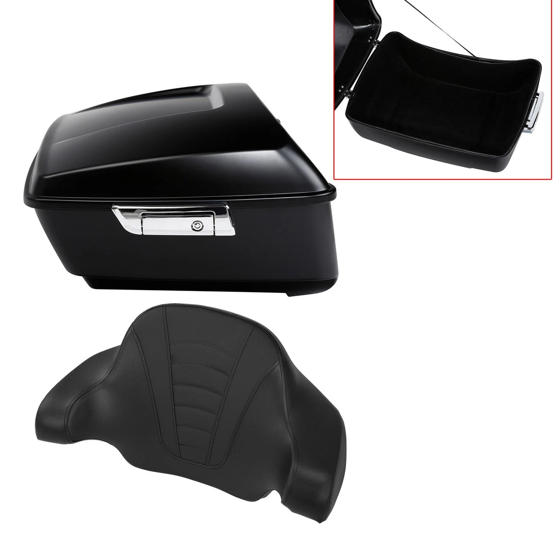 Matte Black King Trunk Pad Backrest Fit For Harley Touring Road King 14-25