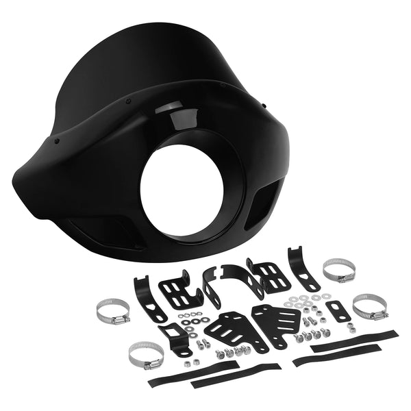 5 3/4" Headlight Fairing Windshield Fit For Harley Touring Dyna Street Fat Bob