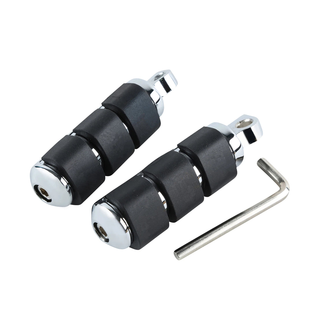 Chrome Anti Vibration Rubber Footpeg FootRest Fit For Harley Softail Deluxe Dyna