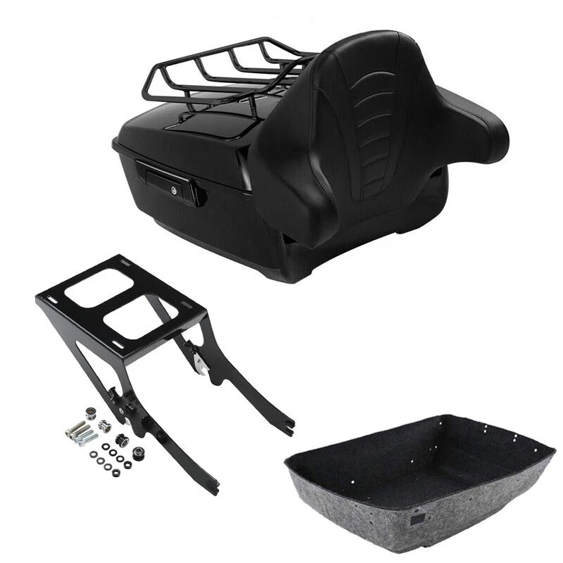 King Trunk Backrest Pad Rack Mount Fit For Harley Heritage Classic Flhcs 2018-26