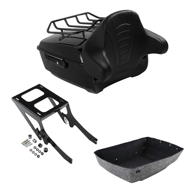 King Trunk Backrest Pad Rack Mount Fit For Harley Heritage Classic Flhcs 2018-26