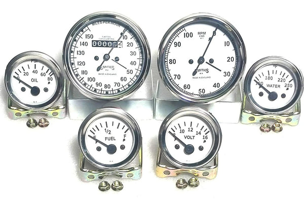 For Smiths Gauges kit 80 mm Speedo Tacho,52 mm Temp Oil pressure Volt Fuel