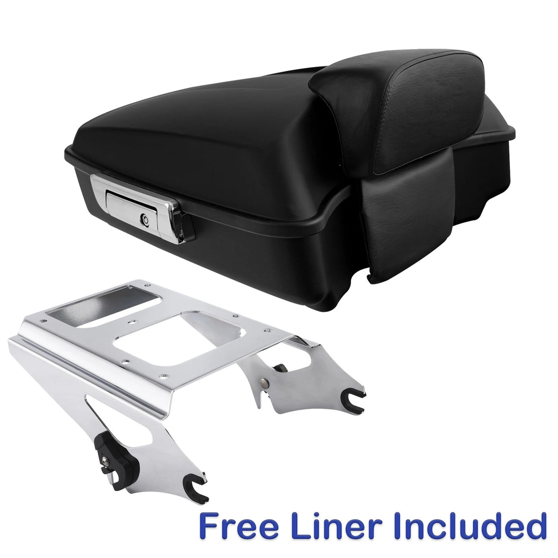 Matte Chopped Trunk Pad + Mount Rack Fit For Harley Touring Road Glide 2009-2013