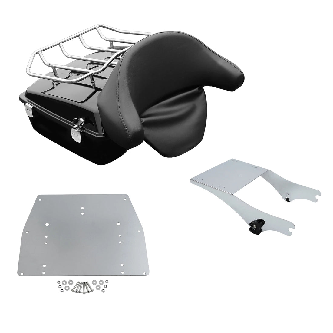Chopped Trunk Backrest Mount Rack Plate Fit For Harley Touring Glide 97-08