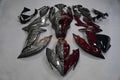 Red Split Black Forged Carbon Fiber Fairing Kit For 2017-2019 Kawasaki Ninja 650