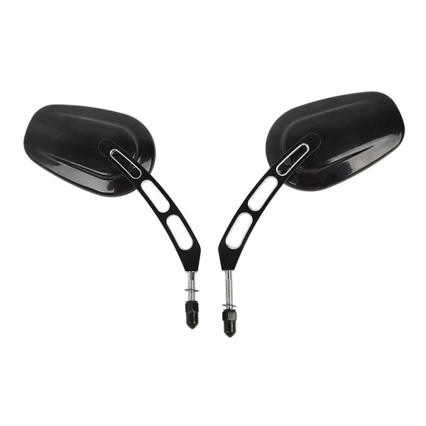 Gloss Black Rear View Mirrors Fit For Harley Touring Street Road Glide Sportster