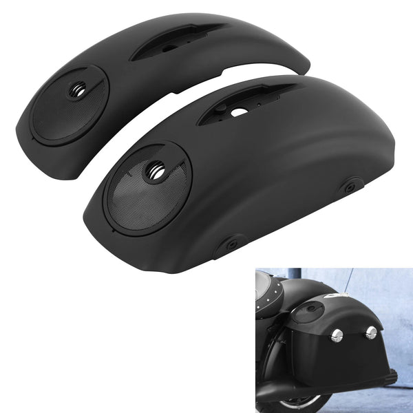 Matte Black Saddlebag Lids 6.5" Speaker Grill Fit For Indian Roadmaster 15-23