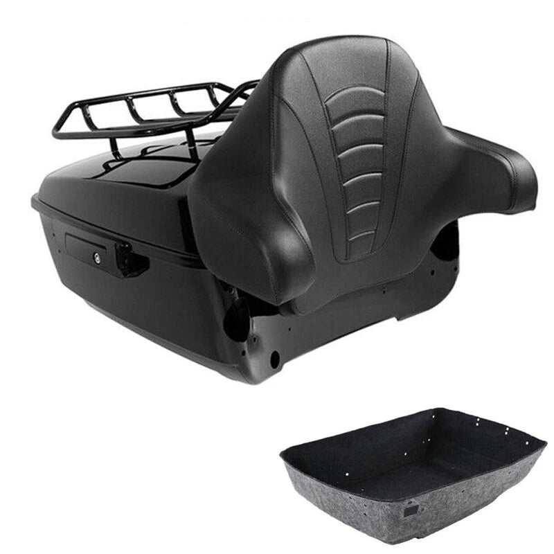 King Trunk Top Luggage Rack Backrest Fit For Harley Touring Street Glide 14-2026