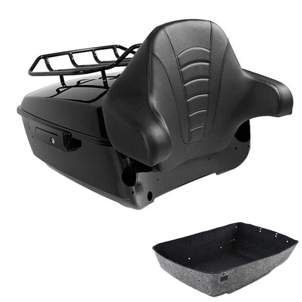 King Trunk Top Luggage Rack Backrest Fit For Harley Touring Street Glide 14-2026