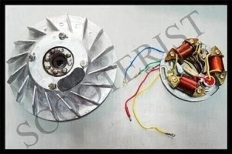FOR Vespa 6V Point Type Stator 5 Wire Magnet Flywheel Kit Vbb VL VN VM Super Spr