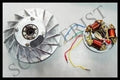 FOR Vespa 6V Point Type Stator 5 Wire Magnet Flywheel Kit Vbb VL VN VM Super Spr