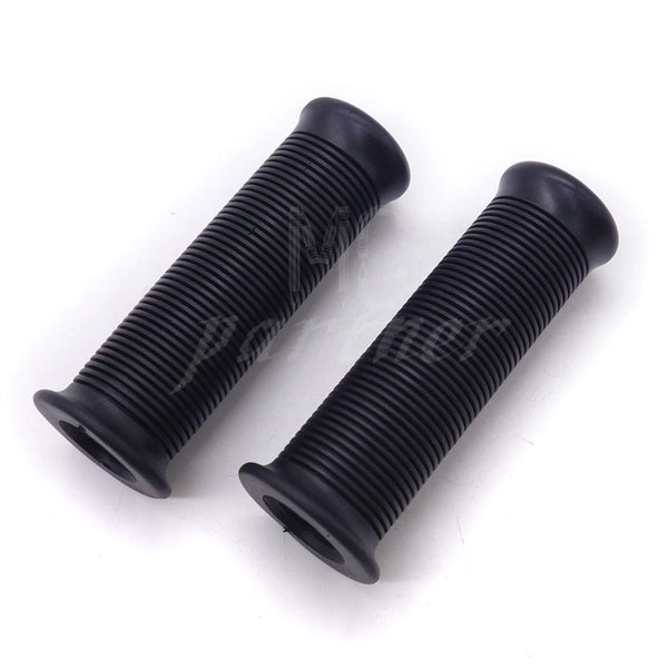 Black 7/8'' 22mm Vintage Retro Rubber Handlebar Hand Grip For Cafe Racer Bobber