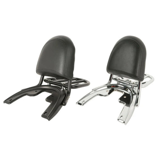 Black/Chrome Sissy Bar Backrest Pad Rack Baseplate Fit For Harley V-Rod 2002-06