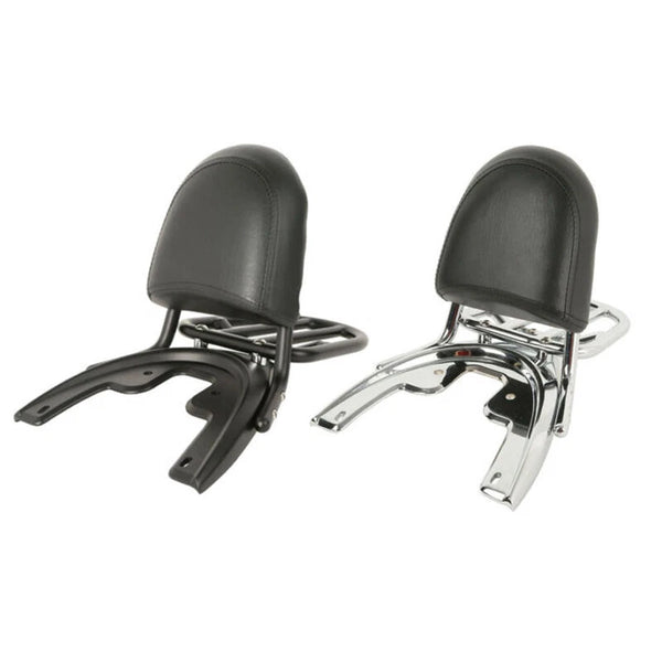 Black/Chrome Sissy Bar Backrest Pad Rack Baseplate Fit For Harley V-Rod 2002-06