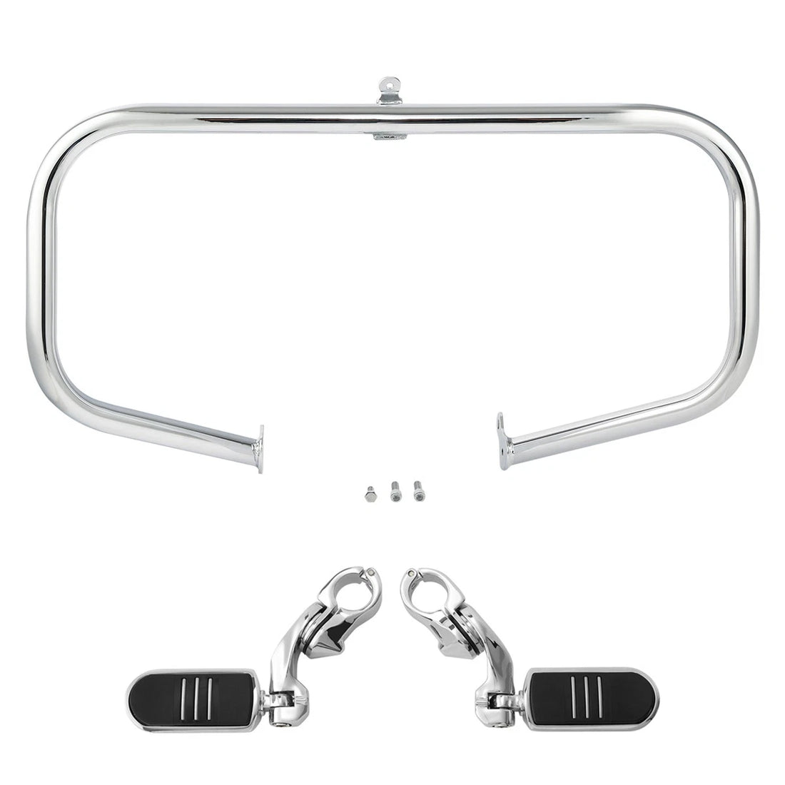 Chrome Highway Engine Guard Crash Bar Foot Pegs Fit For Harley Touring 2009-2024