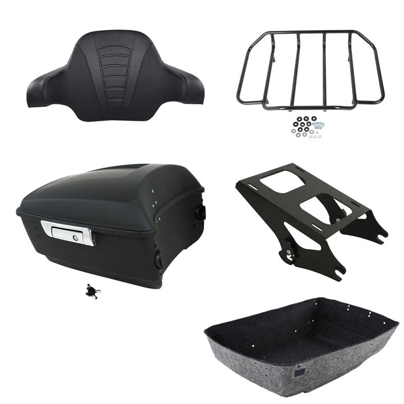Matte Black King Trunk Backrest Mounting Rack Fit For Harley Touring 2014-2026