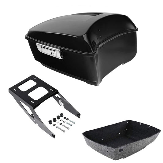 Black King Trunk Luggage Two-Up Mount Rack Fit For Harley Sport Glide 2018-2021