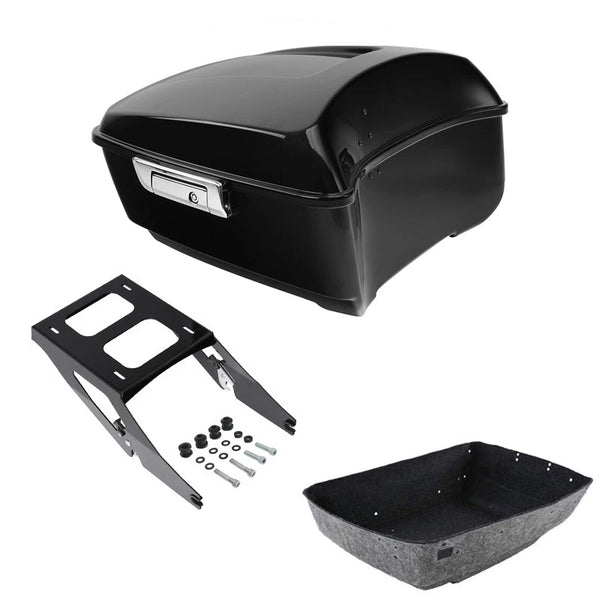 Black King Trunk Luggage Two-Up Mount Rack Fit For Harley Sport Glide 2018-2021