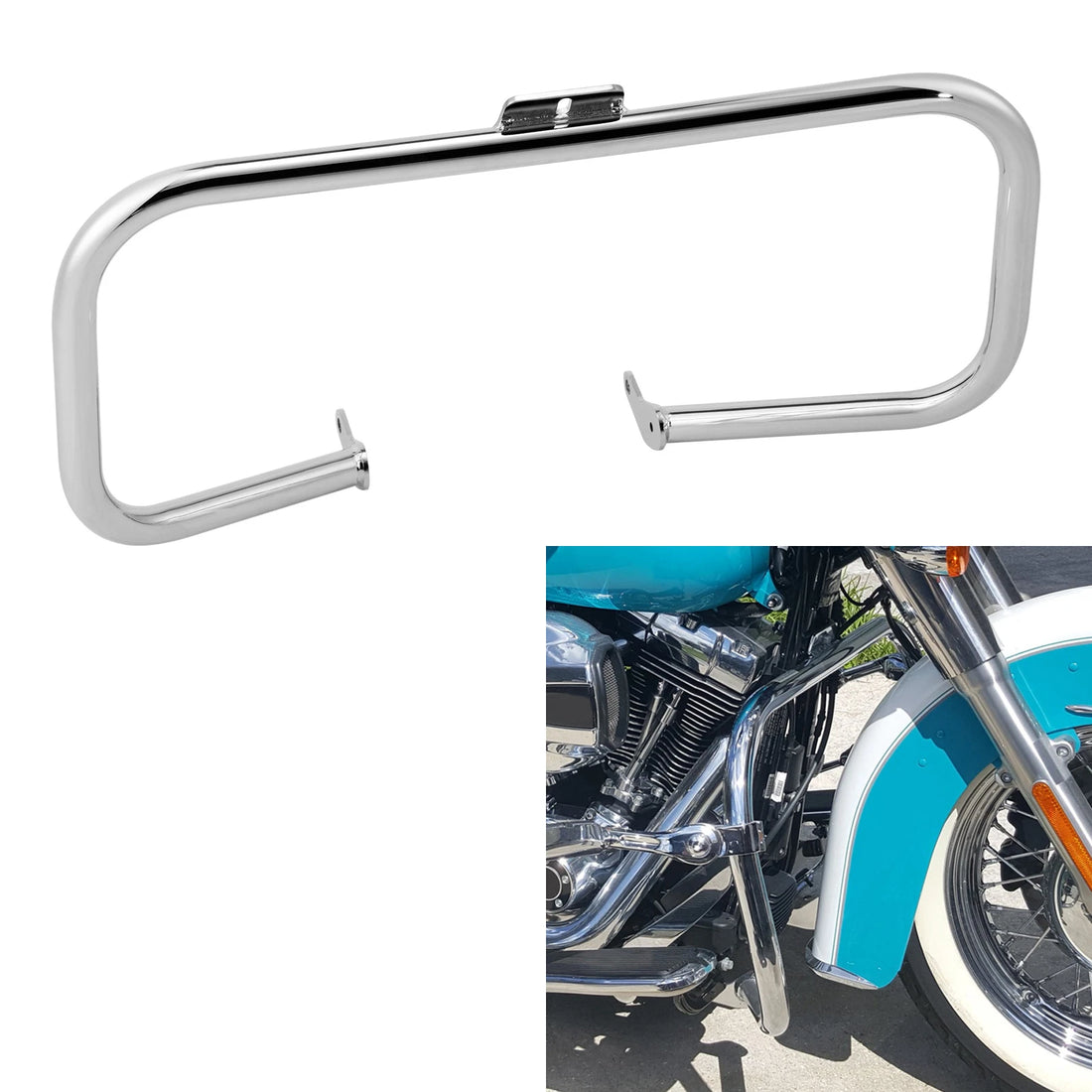 Chrome Engine Guard Crash Bar Fit For 00-17 Harley Heritage Softail Fat Boy Flst
