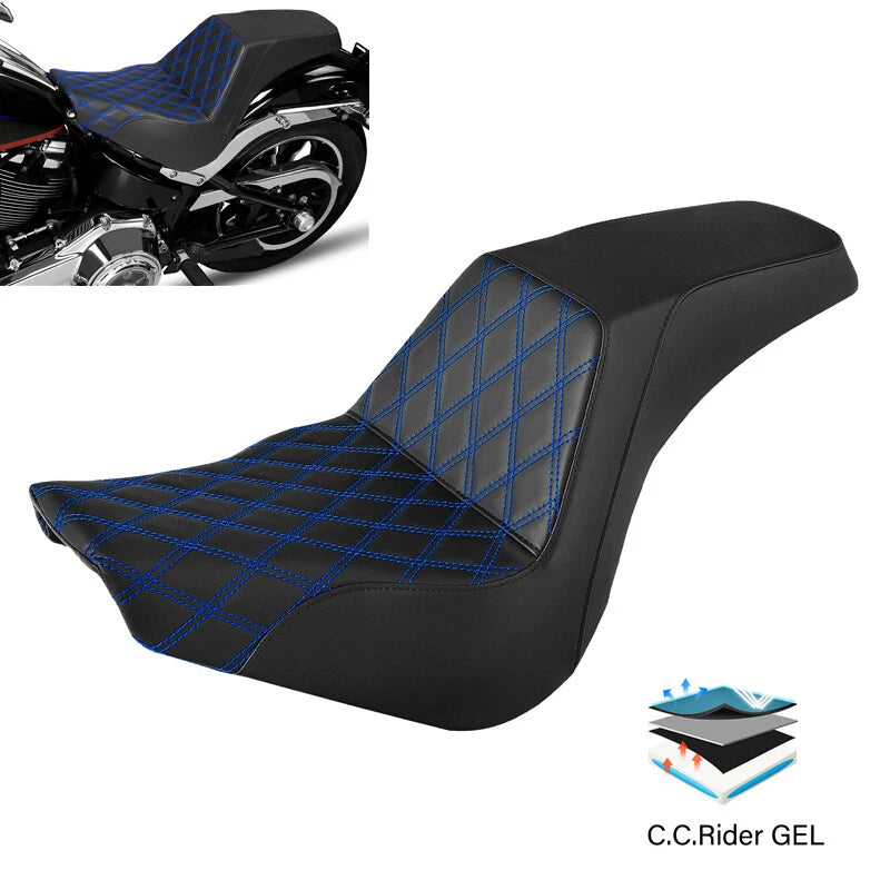 Driver & Passenger Gel Seat Fit For Harley Softail Street Bob Standard 2018-2025