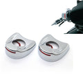 Chrome Fairing Mount Mirror Red LED Light Cover Caps For Harley Touring 96-13