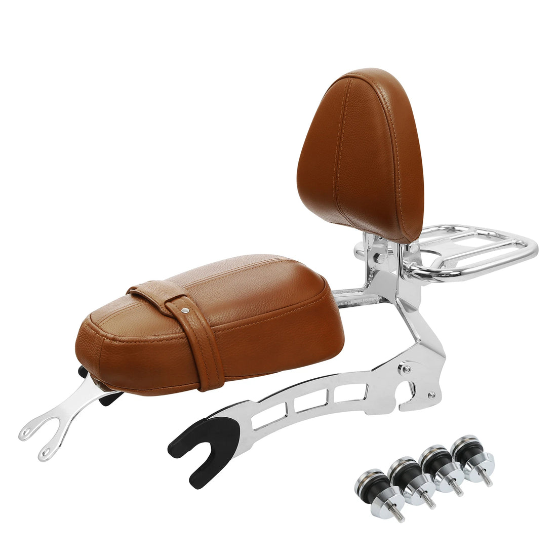 Passenger Seat + Sissy Bar Pad + Mount Spools Fit For Indian Scout 2015-2024