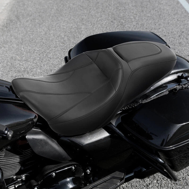Driver & Passenger Seat, Black Fit For Harley Touring Road King Tri Glide 09-23