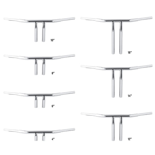 4/6/8/10/12/14/16'' Rise T-Bar Handlebar Fit For Harley Dyna LowriderFXDL Chrome