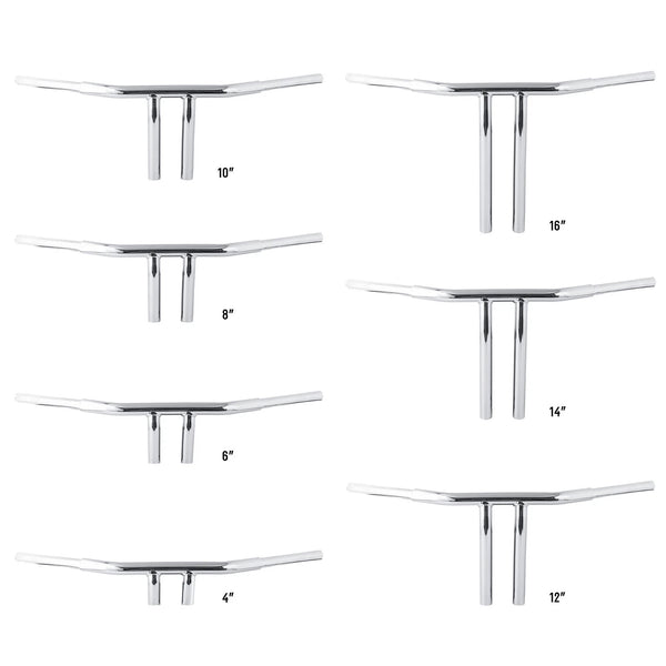 4/6/8/10/12/14/16'' Rise T-Bar Handlebar Fit For Harley Dyna LowriderFXDL Chrome