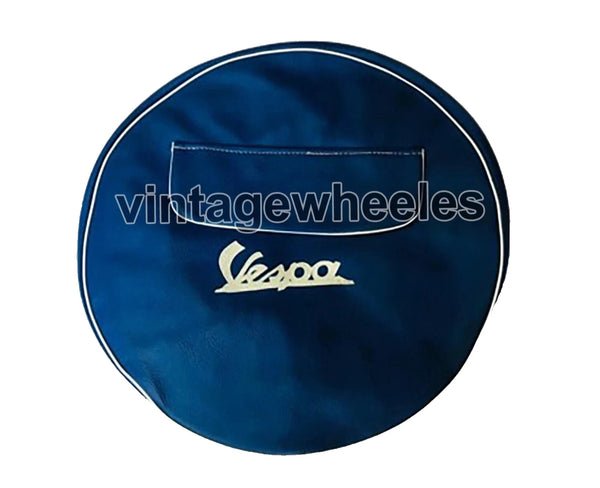Fit For Vespa 10" Spare Wheel Blue Cover With Front Pocket