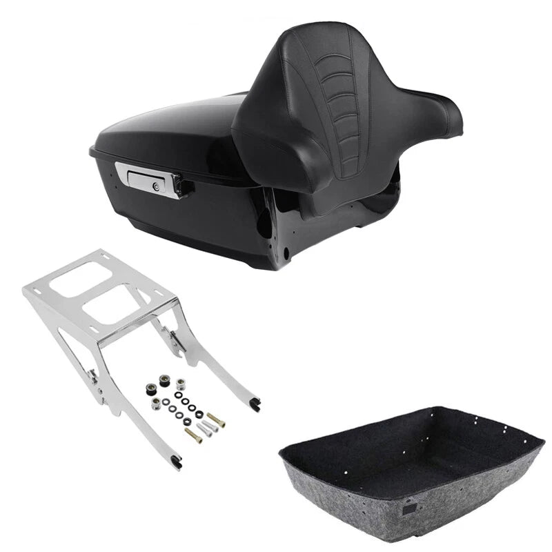King Trunk Backrest Pad Mount Rack Fit For Harley Heritage Classic Flhcs 2018-Up
