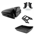 Black Chopped Trunk Backrest Rack Docking Fit For Harley Street Glide 09-13