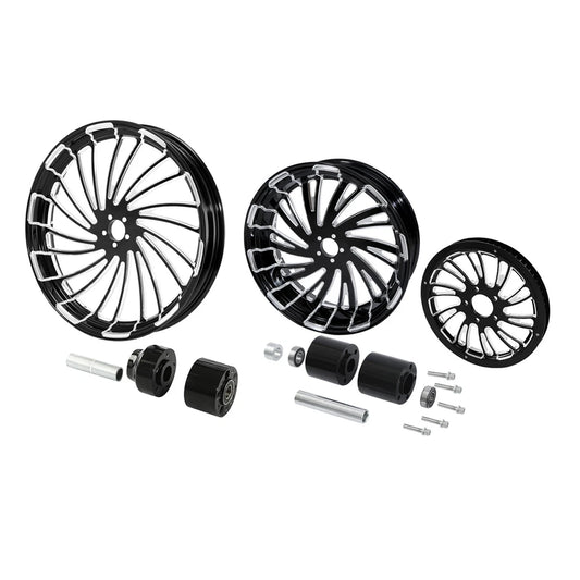 30" Front 18" Rear Wheel Rims Hub Belt Pulley Fit For Harley Electra Glide 97-08