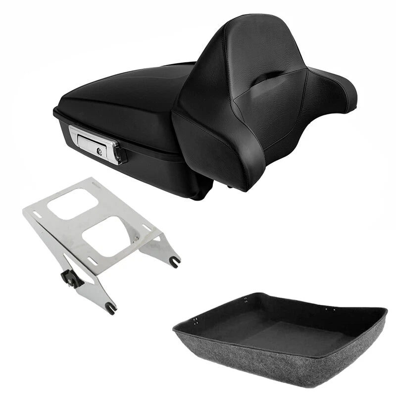 Matte Chopped Trunk Backrest Mount Rack Fit For Harley Touring Road Glide 14-26