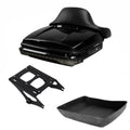 Chopped Trunk Backrest LED Light Mount Rack Fit For Harley Cvo Road Glide 14-26