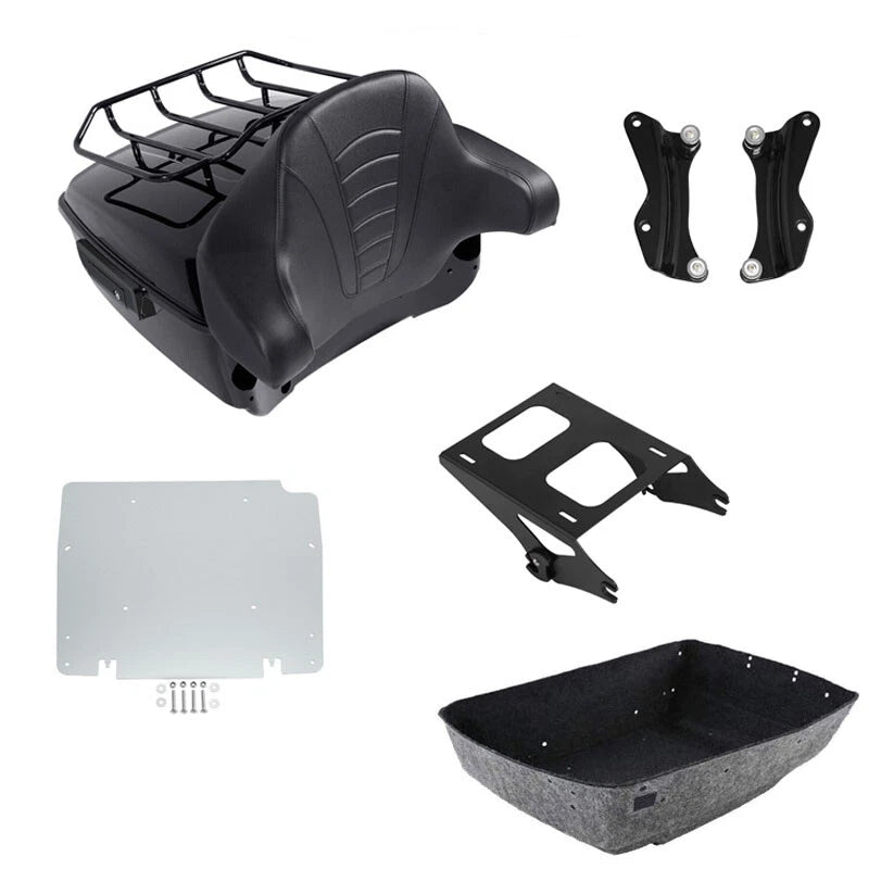 King Trunk Backrest Mount Rack Docking Plate Fit For Harley Touring models 14-26