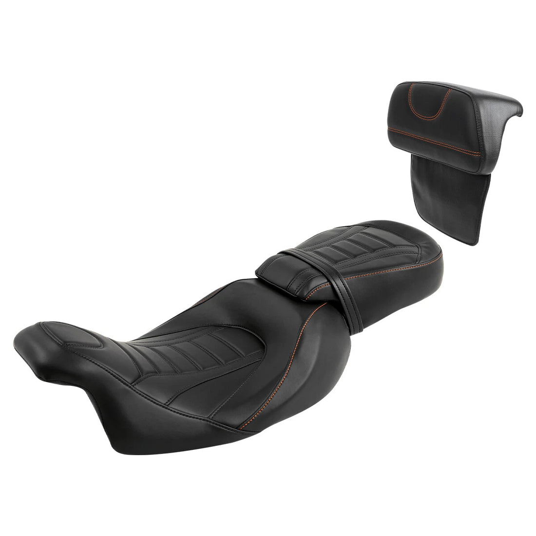 Low-Profile Seat w/ Razor Trunk Backrest Fit For Harley Road King Glide 14-23