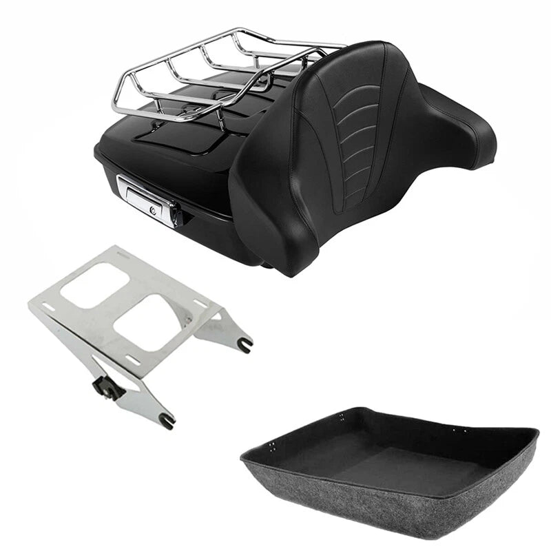 Chopped Trunk Backrest Rack Mount Rack Fit For Harley Street Road Glide 2014-26