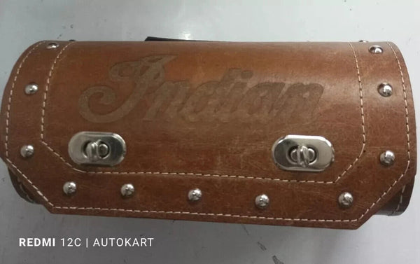 Pure Leather Tool Roll Bag Fit For Indian Chief Motorcycle IN Tan Color